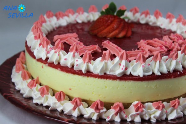 Tarta de limón y fresa cocina tradicional. Ana Sevilla